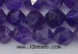 CNA759 15.5 inches 10mm faceted nuggets amethyst beads wholesale