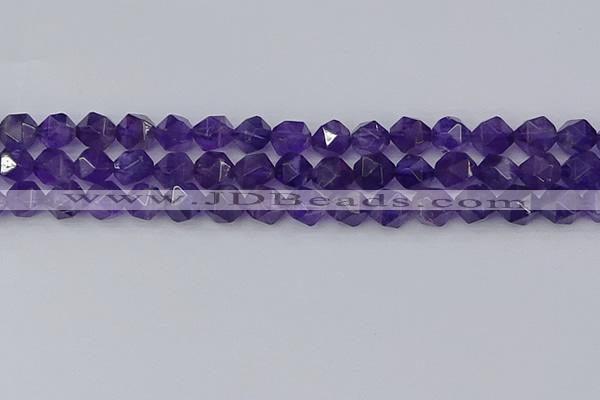 CNA759 15.5 inches 10mm faceted nuggets amethyst beads wholesale