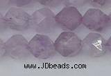 CNA762 15.5 inches 8mm faceted nuggets light lavender amethyst beads