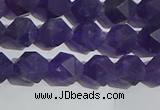 CNA766 15.5 inches 6mm faceted nuggets matte amethyst beads