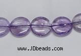 CNA820 15.5 inches 10mm flat round natural light amethyst beads