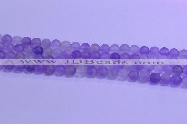 CNA912 15.5 inches 8mm round matte amethyst gemstone beads