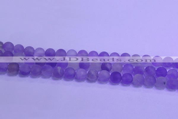 CNA913 15.5 inches 10mm round matte amethyst gemstone beads