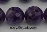 CNA919 15.5 inches 18mm faceted round natural amethyst beads