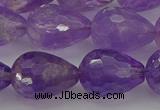 CNA922 15.5 inches 15*20mm faceted teardrop natural amethyst beads