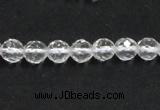 CNC07 15.5 inches 6mm faceted round grade AB natural white crystal beads