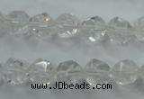 CNC100 15 inches 6mm faceted nuggets white crystal beads