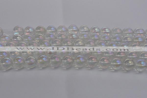 CNC204 15.5 inches 12mm round AB-color white crystal beads