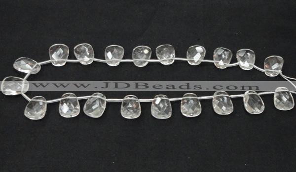 CNC35 13*18mm faceted trapezoid grade AB natural white crystal beads