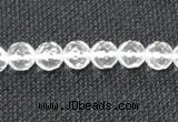 CNC52 15.5 inches 8mm faceted round grade A natural white crystal beads