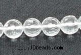 CNC54 15.5 inches 12mm faceted round grade A natural white crystal beads