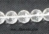 CNC55 15.5 inches 14mm faceted round grade A natural white crystal beads