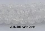 CNC551 15.5 inches 6mm round natural crackle white crystal beads