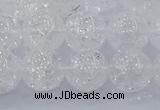 CNC553 15.5 inches 10mm round natural crackle white crystal beads