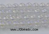 CNC560 15.5 inches 4mm round plated crackle white crystal beads