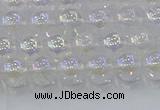 CNC561 15.5 inches 6mm round plated crackle white crystal beads