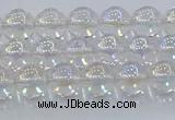 CNC570 15.5 inches 6mm round plated natural white crystal beads