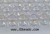 CNC571 15.5 inches 8mm round plated natural white crystal beads