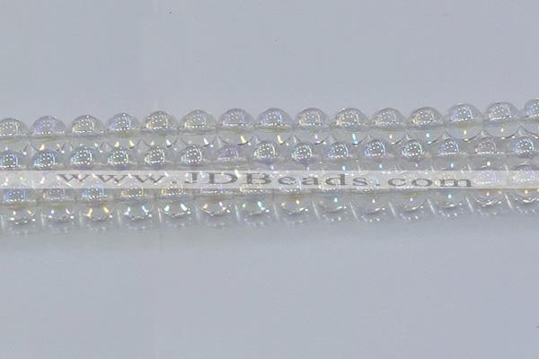 CNC573 15.5 inches 12mm round plated natural white crystal beads