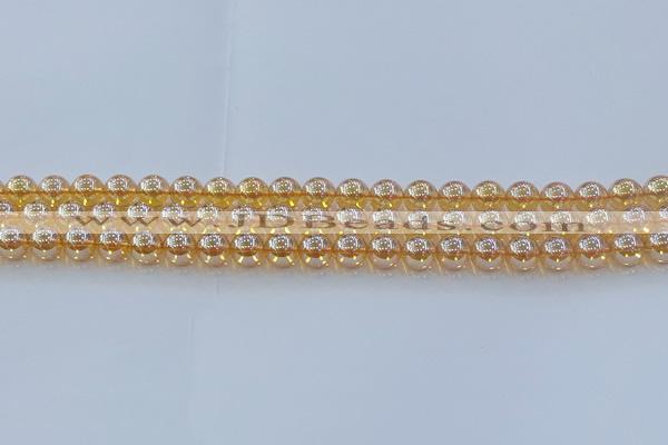 CNC576 15.5 inches 6mm round plated natural white crystal beads