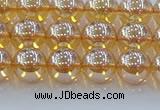 CNC577 15.5 inches 8mm round plated natural white crystal beads