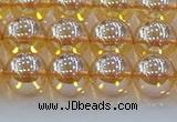 CNC578 15.5 inches 10mm round plated natural white crystal beads