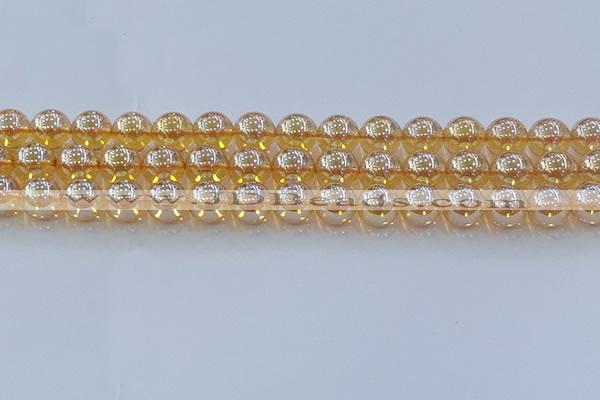 CNC579 15.5 inches 12mm round plated natural white crystal beads