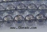 CNC595 15.5 inches 8mm round plated natural white crystal beads