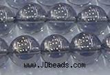 CNC598 15.5 inches 14mm round plated natural white crystal beads