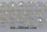 CNC601 15.5 inches 6mm faceted round plated natural white crystal beads