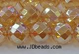 CNC623 15.5 inches 12mm faceted round plated natural white crystal beads