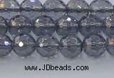 CNC639 15.5 inches 6mm faceted round plated natural white crystal beads