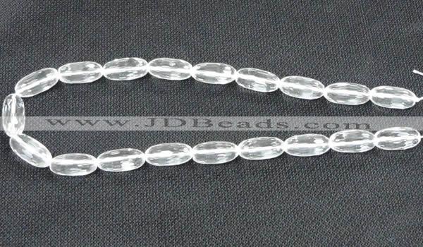 CNC66 10*20mm faceted rice grade A natural white crystal beads