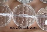 CNC719 15.5 inches 20mm faceted round white crystal beads