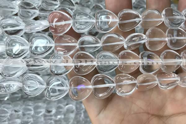 CNC729 15.5 inches 14*14mm heart white crystal beads wholesale