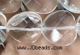 CNC738 15.5 inches 14*14mm faceted heart white crystal beads