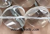 CNC739 15.5 inches 16*16mm faceted heart white crystal beads