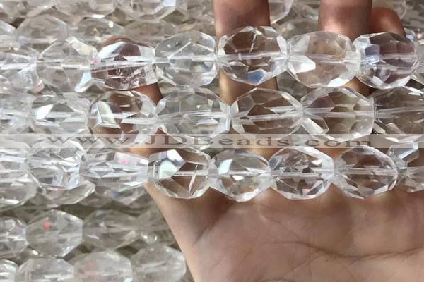 CNC806 14*18mm - 18*20mm faceted nuggets white crystal beads