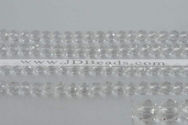 CNC88 15.5 inches 6mm faceted round natural white crystal beads