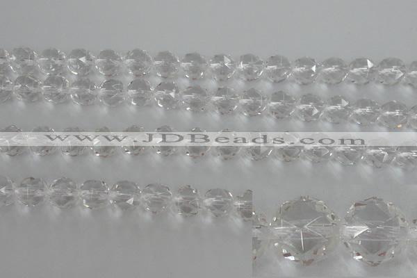 CNC89 15.5 inches 8mm faceted round natural white crystal beads