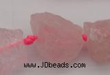 CNG1000 15.5 inches 15*25mm - 25*30mm nuggets rose quartz beads