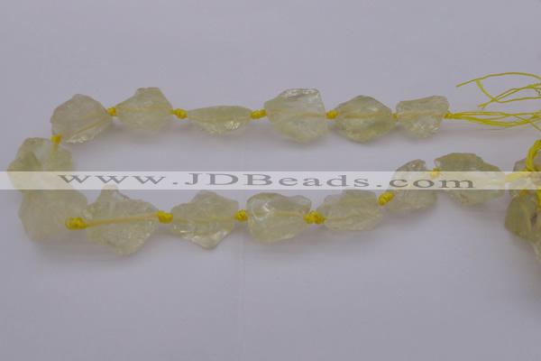 CNG1002 15.5 inches 15*25mm - 25*30mm nuggets lemon quartz beads