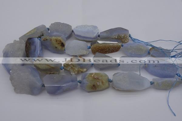 CNG1043 15.5 inches 18*25mm - 30*40mm nuggets blue lace agate beads