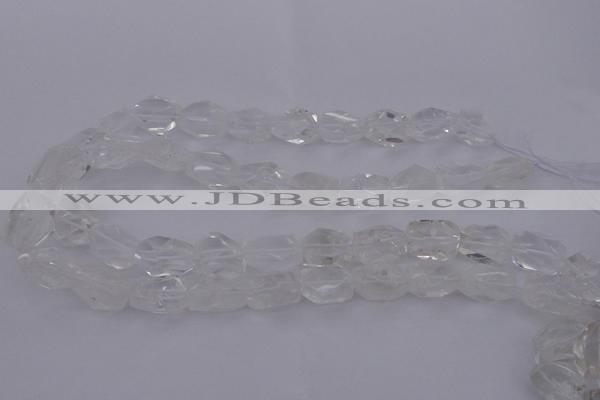 CNG1055 15.5 inches 12*16mm - 15*20mm faceted nuggets white crystal beads