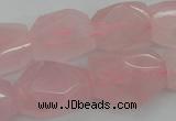 CNG1056 15.5 inches 12*16mm - 15*20mm faceted nuggets rose quartz beads