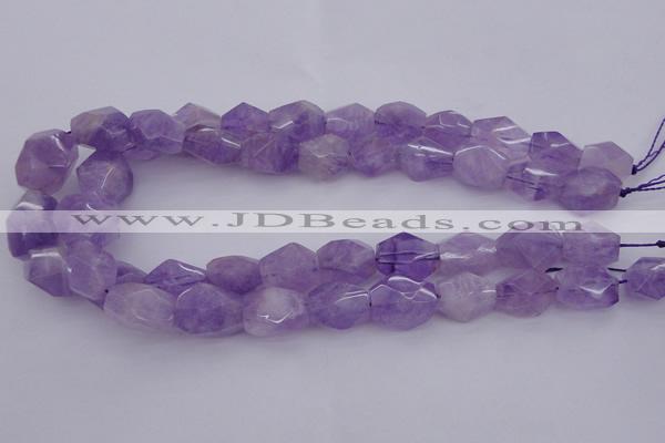 CNG1058 12*16mm - 15*20mm faceted nuggets lavender amethyst beads