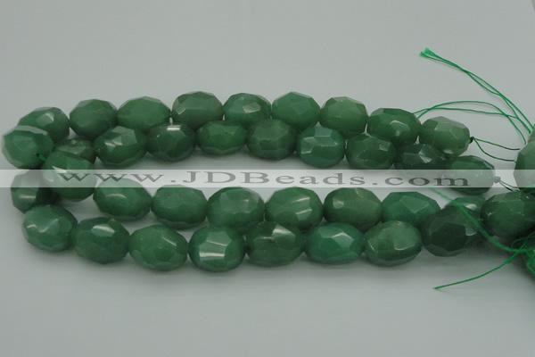 CNG1093 15*20mm - 18*25mm faceted nuggets green aventurine beads