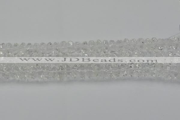 CNG1175 15.5 inches 6*14mm - 8*14mm nuggets white crystal beads