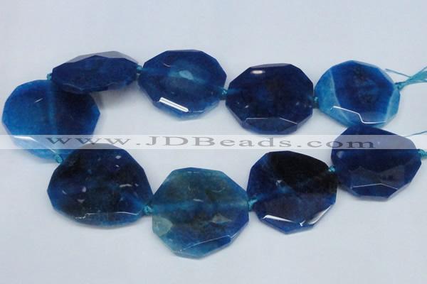 CNG1343 15.5 inches 42*45mm faceted freeform agate beads