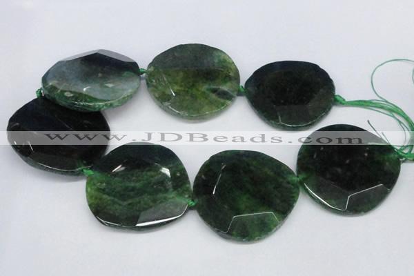 CNG1348 15.5 inches 52*55mm faceted freeform agate beads